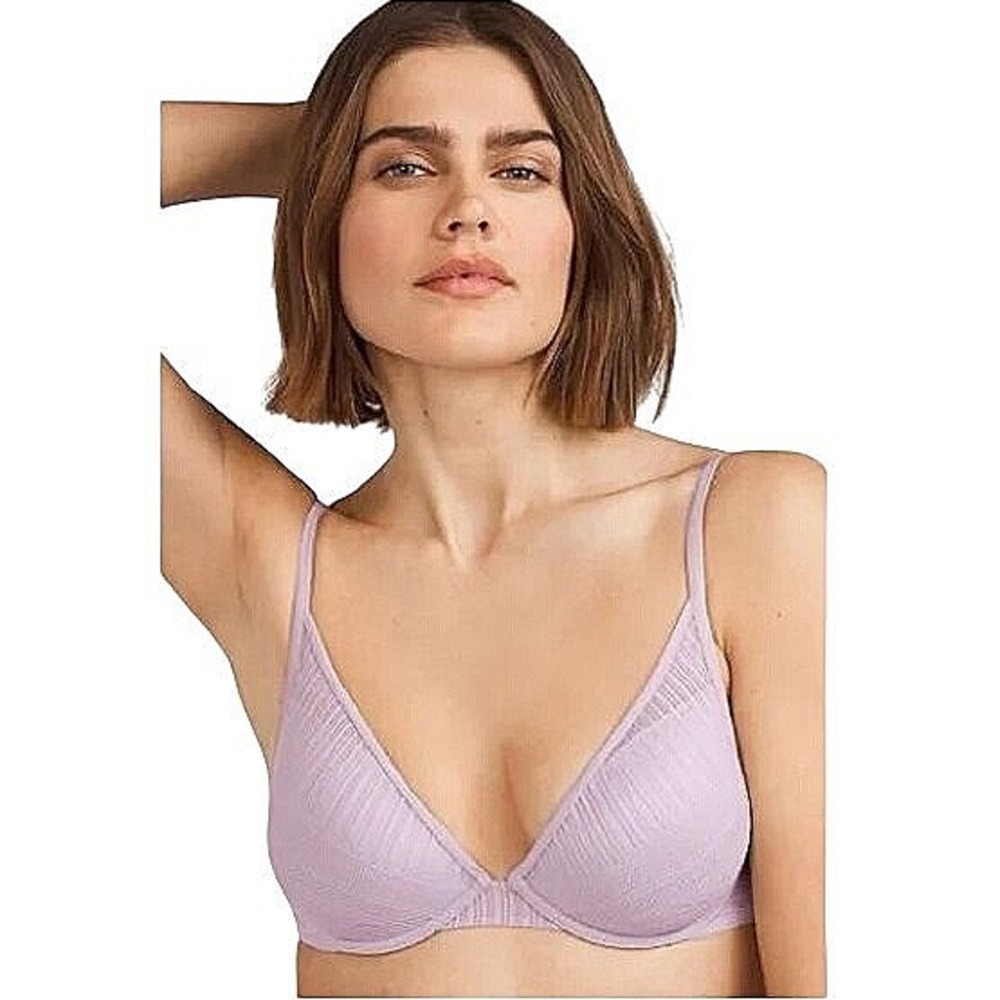ThirdLove Everyday Lace Plunge Bra Lilac Size 40D Comfort Sexy Lingerie Plus